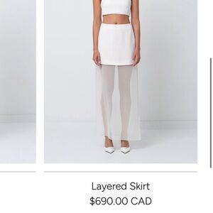 Layered Sheer Maxi Skirt in White